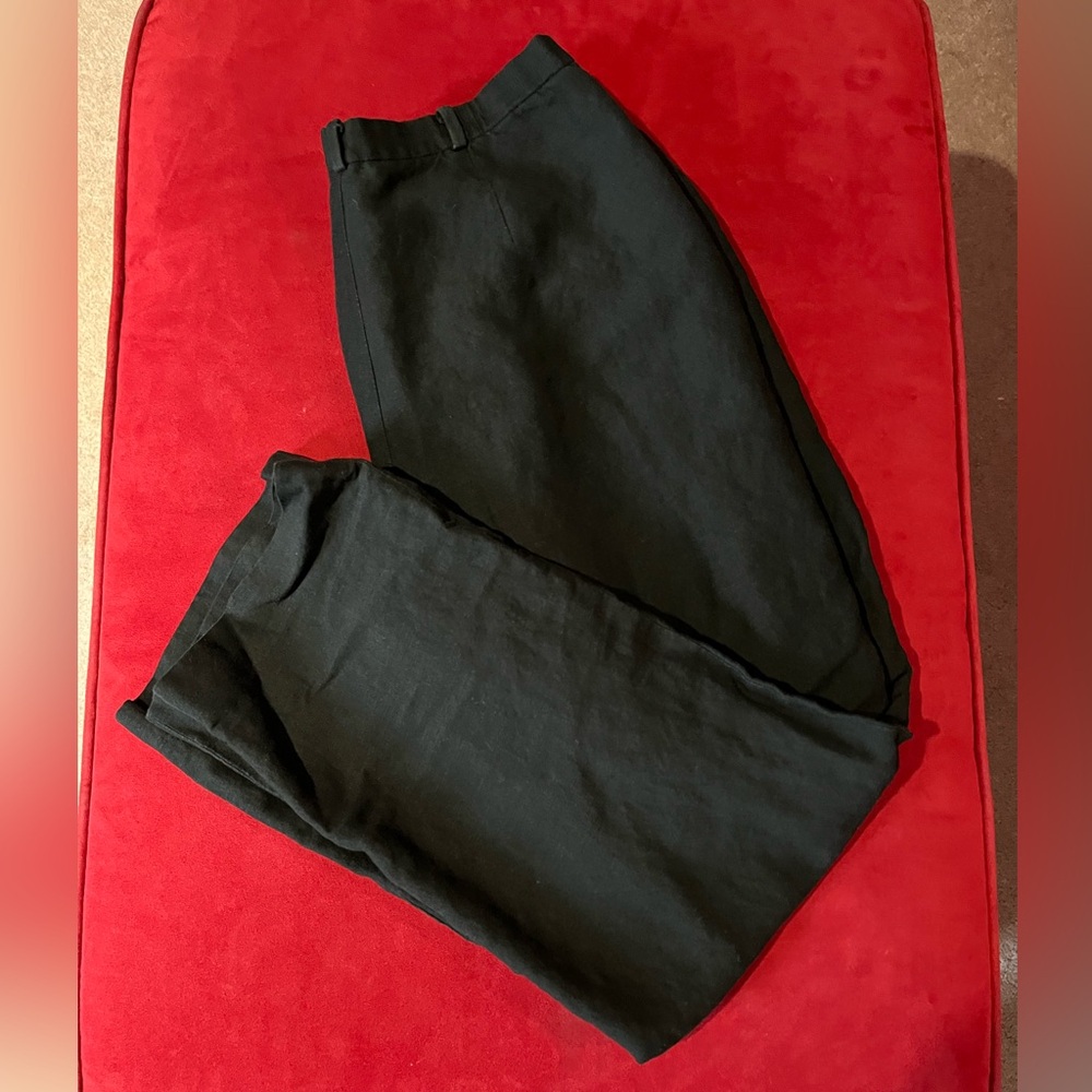 Black linen blend pants